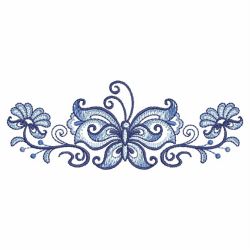 Blue Jacobean Butterfly Borders 10(Lg)