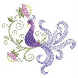 Vintage Jacobean Bird 02(Sm) machine embroidery designs