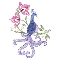 Vintage Jacobean Bird 07(Md) machine embroidery designs