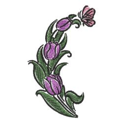 Brush Painting Tulips 09 machine embroidery designs