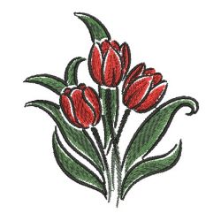 Brush Painting Tulips 16 machine embroidery designs