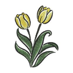 Brush Painting Tulips 20 machine embroidery designs