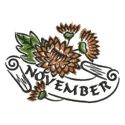 Flowers Of The Month 11(Sm) machine embroidery designs