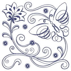 Bluework Jacobean Butterfly(Sm) machine embroidery designs