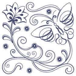 Bluework Jacobean Butterfly 01(Lg) machine embroidery designs