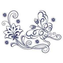 Bluework Jacobean Butterfly 02(Lg)