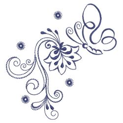 Bluework Jacobean Butterfly 06(Lg) machine embroidery designs