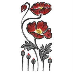 Brush Painting Poppies 02(Sm) machine embroidery designs