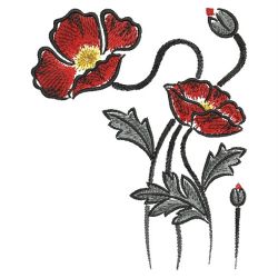 Brush Painting Poppies 03(Lg) machine embroidery designs