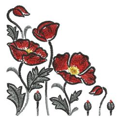 Brush Painting Poppies 10(Sm) machine embroidery designs