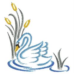 Brush Painting Swans 02(Lg) machine embroidery designs