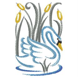 Brush Painting Swans 04(Lg) machine embroidery designs