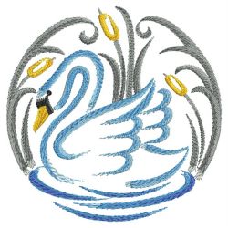 Brush Painting Swans 07(Md) machine embroidery designs