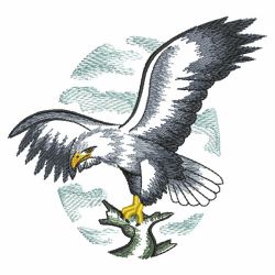 Brush Painting Eagles 09(Md) machine embroidery designs
