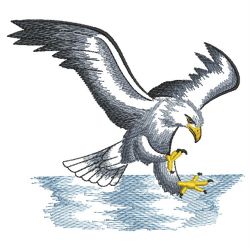 Brush Painting Eagles 10(Lg) machine embroidery designs