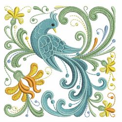 Rosemaling Birds 09 machine embroidery designs