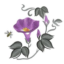 Brush Painting Morning Glory 01(Sm) machine embroidery designs