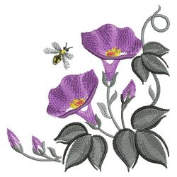 Brush Painting Morning Glory 02(Md) machine embroidery designs