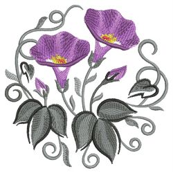 Brush Painting Morning Glory 06(Sm) machine embroidery designs