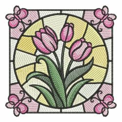 Stained Glass Flowers 01 machine embroidery designs