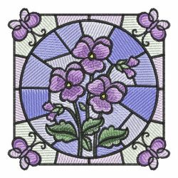 Stained Glass Flowers 04 machine embroidery designs
