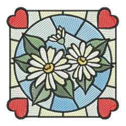 Stained Glass Flowers 05 machine embroidery designs