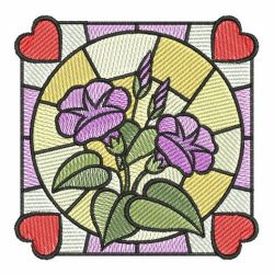 Stained Glass Flowers 07 machine embroidery designs