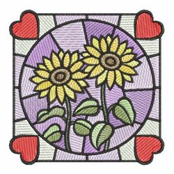 Stained Glass Flowers 09 machine embroidery designs