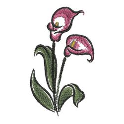Brush Painting Calla Lily 02 machine embroidery designs