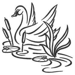 Swan Outline 02(Lg)