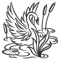 Swan Outline 04(Md) machine embroidery designs