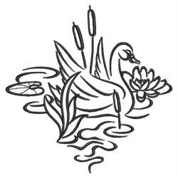 Swan Outline 05(Lg) machine embroidery designs