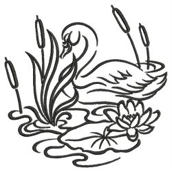 Swan Outline 06(Lg) machine embroidery designs