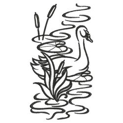 Swan Outline 08(Md) machine embroidery designs