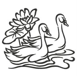 Swan Outline 09(Lg) machine embroidery designs