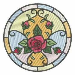 Stained Glass Roses 02 machine embroidery designs