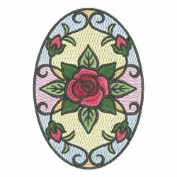 Stained Glass Roses 05 machine embroidery designs