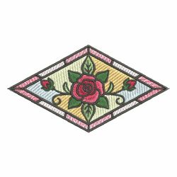 Stained Glass Roses 06 machine embroidery designs