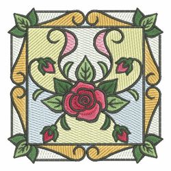 Stained Glass Roses 07 machine embroidery designs