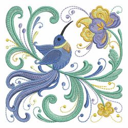Rosemaling Hummingbirds 06(Md) machine embroidery designs