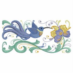 Rosemaling Hummingbirds 07(Md) machine embroidery designs