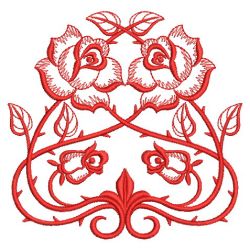 Redwork Art Nouveau Roses(Sm) machine embroidery designs
