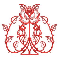 Redwork Art Nouveau Roses 02(Sm) machine embroidery designs