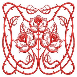 Redwork Art Nouveau Roses 05(Sm)