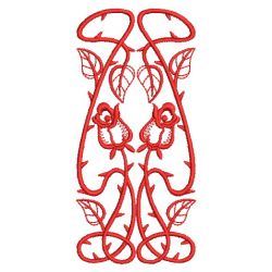 Redwork Art Nouveau Roses 06(Sm) machine embroidery designs