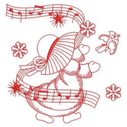 Redwork Christmas Sunbonnets 2 04(Md) machine embroidery designs