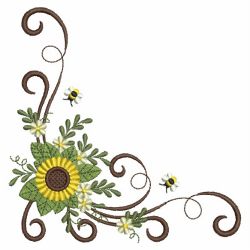 Sunflowers And Bees 2(Md) machine embroidery designs