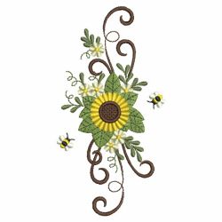 Sunflowers And Bees 2 10(Lg) machine embroidery designs