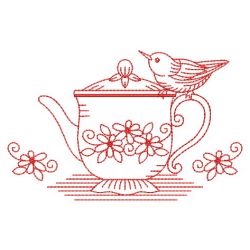 Redwork Tea Time 01(Sm) machine embroidery designs