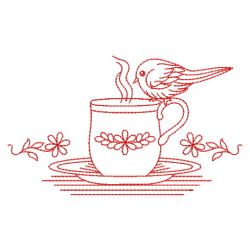 Redwork Tea Time 03(Sm) machine embroidery designs